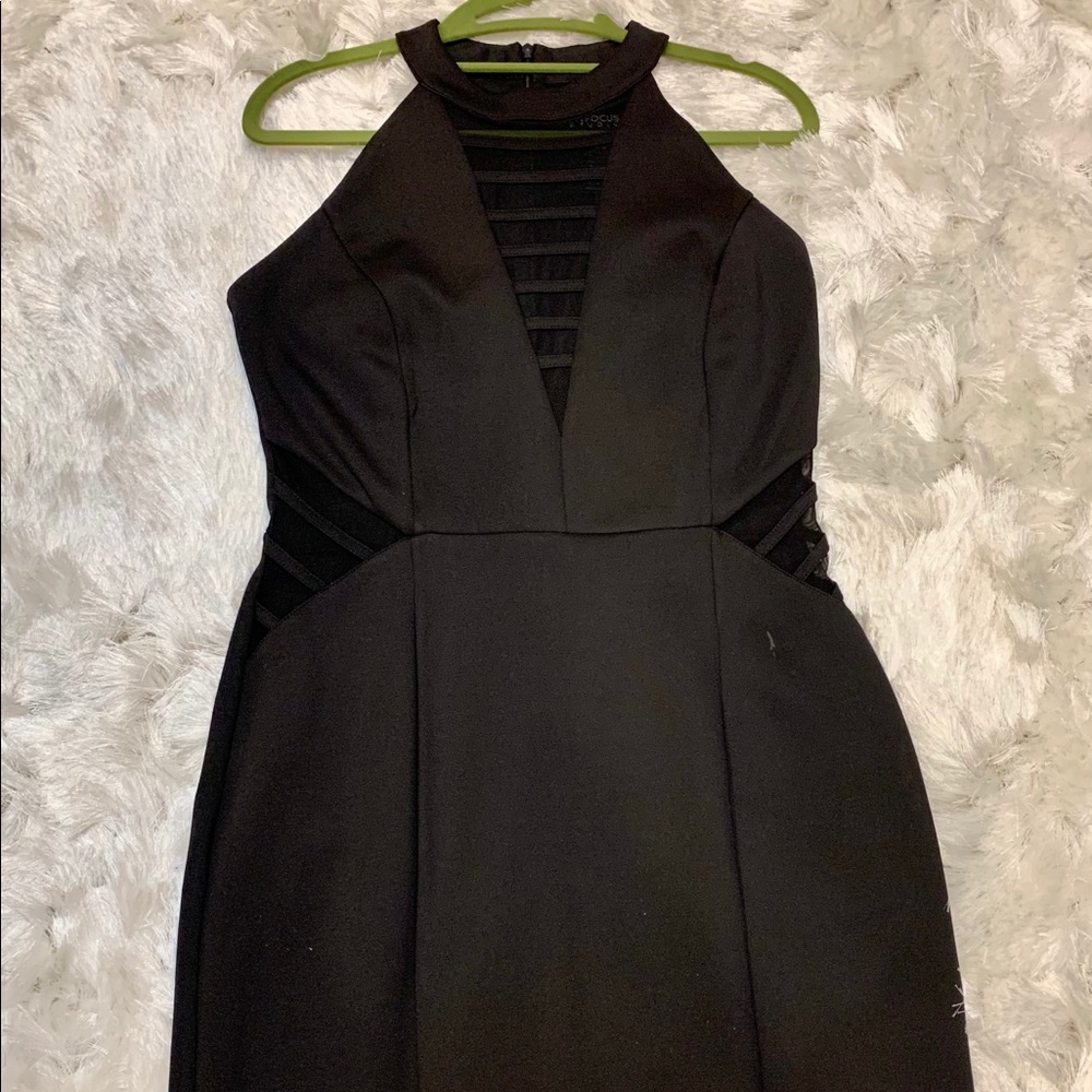 En Focus Sexy black Mesh Dress